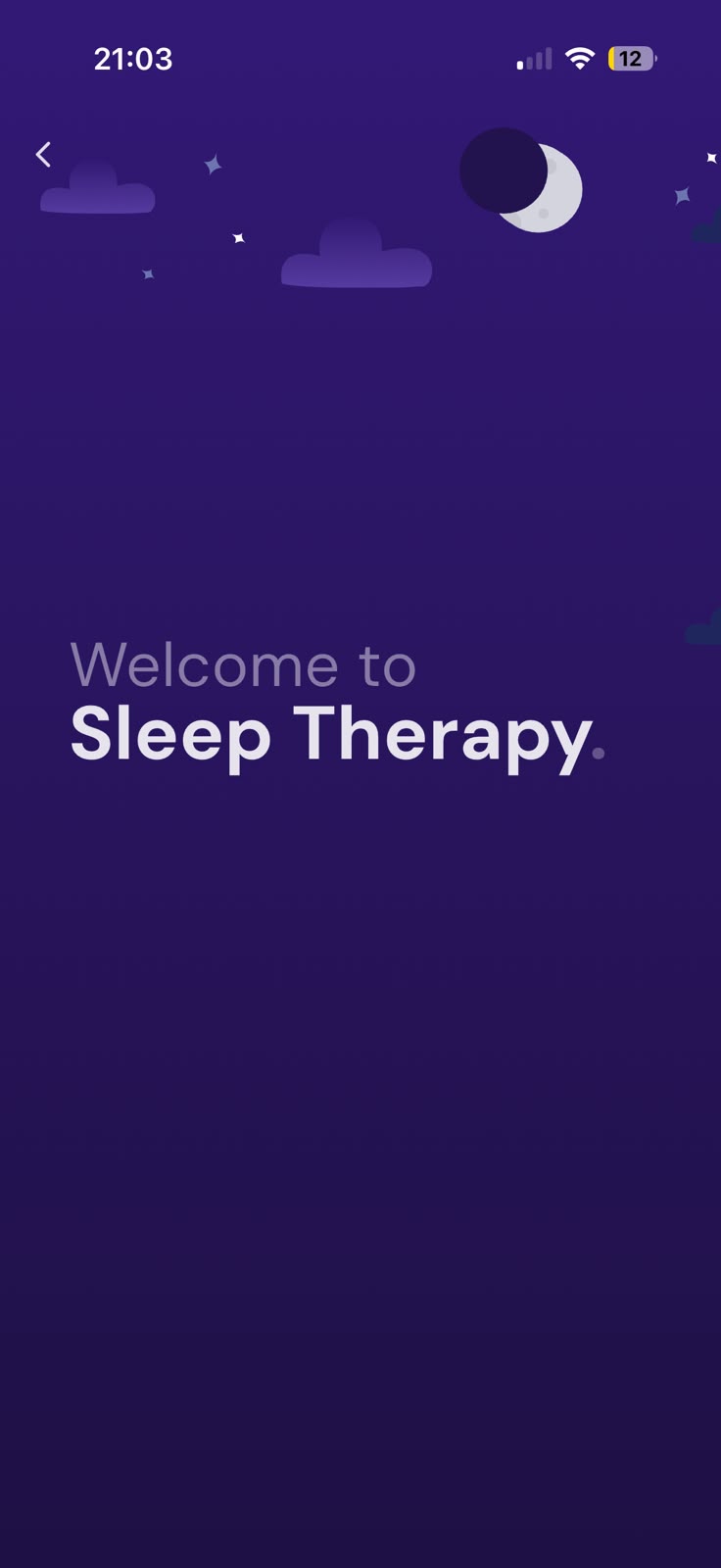 BackWithBrain mobile sleep therapy screen